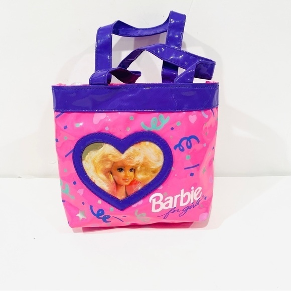 Vintage 1991 Barbie Confetti Print Mattel Pyramid Mini Purse Handbag - Picture 1 of 4